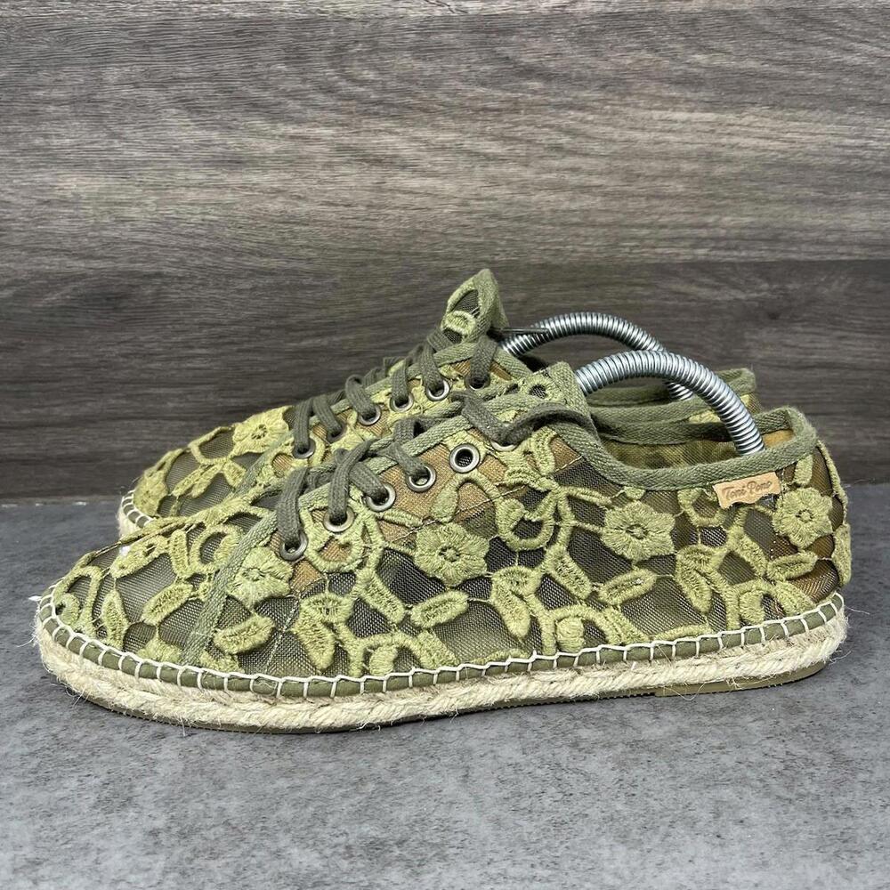 Toni Pons Far Espadrille Sneakers Womens Size 11 (42) Green Lace Slip On Shoes
